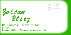 zoltan blitz business card